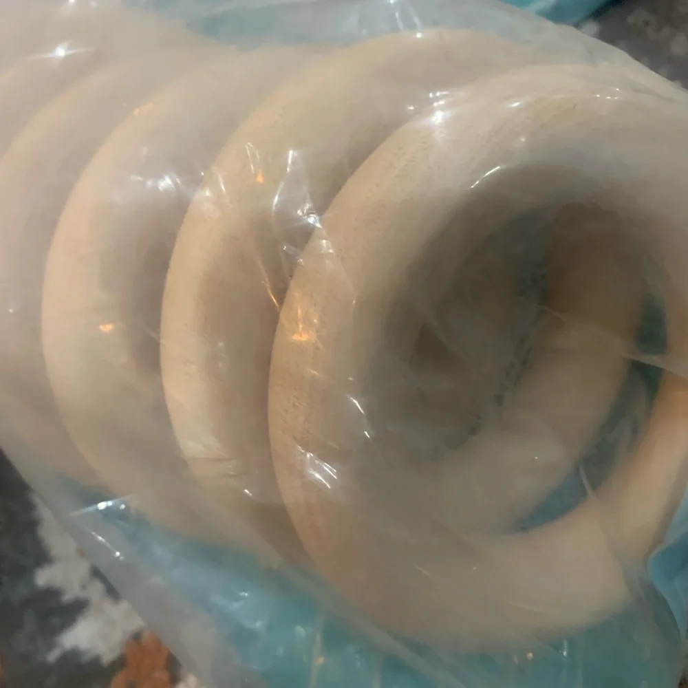 NEW Pack of 7 Graber Drapery Wood Pole Rings Unfinished Natural for 2